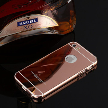 苹果4金属边框镜面后盖男女款黑白色玫瑰土豪金手机壳保护套4s