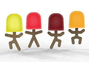 夏日创意制作冰棒模具 小孩形状4格冰棒冰棍模具 雪糕棒冰模具盒