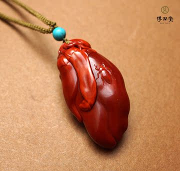 【博润堂】黄杨洪玉雕艺术 四川南红玛瑙手把件 红红火火 辣椒