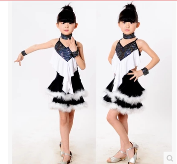 新款儿童拉丁舞蹈服装少儿拉丁舞蹈裙演出服表演服装女童练功服