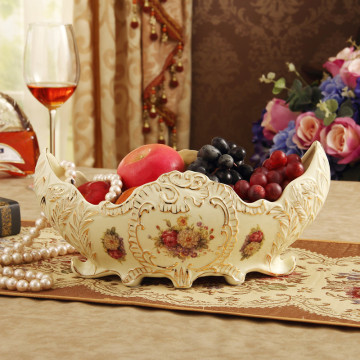 创意欧式陶瓷元宝果碗客厅茶几餐桌装饰摆件家居饰品果盘果篓摆设