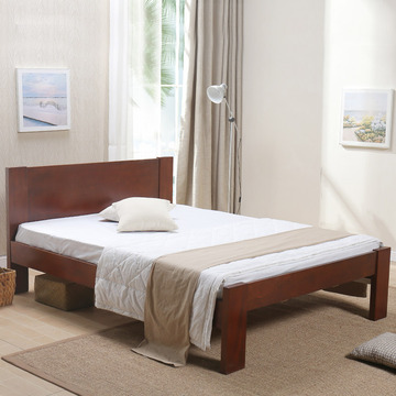 包邮北欧实木床胡桃木成人双人床简约现代日式婚床卧室家具