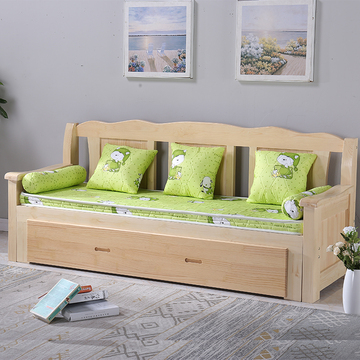 包邮实木沙发床折叠简约现代多功能小户型客厅抽拉可定制