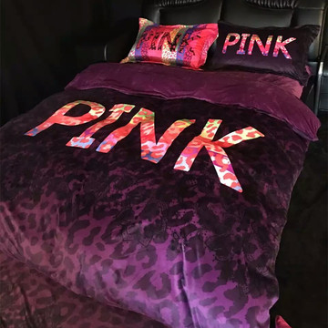 1.5米紫色豹纹魅惑性感四件套宝宝绒4件套情趣pink加厚1.8米床