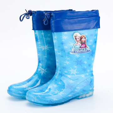 特价冰雪奇缘儿童雨靴加绒防滑保暖加厚水鞋小孩学生水晶卡通雨鞋