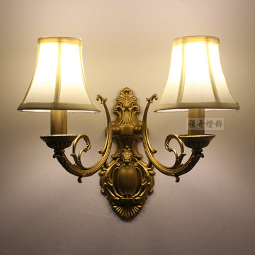 简欧式大气客厅壁灯美式创意镜前灯田园复古单头/双头卧室床头灯