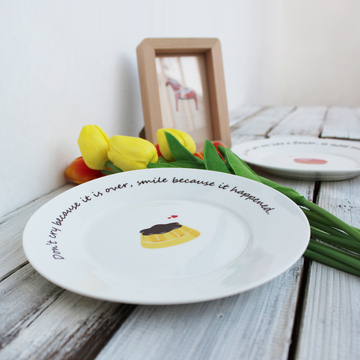 西餐盘创意牛排盘子菜盘陶瓷早餐盘碟子点心盘北欧盘子圆形骨瓷盘