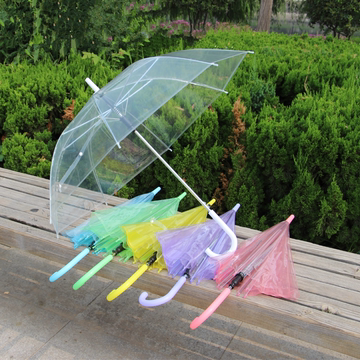 透明雨伞 韩国加厚女舞蹈道具表演长柄雨伞 儿童创意广告伞批发