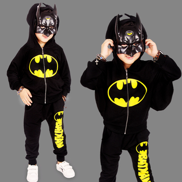 童装蝙蝠侠秋装新款套装纯棉 男童衣服春秋款韩版两件套3-12岁潮