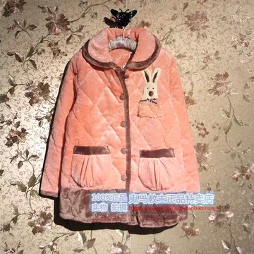特价韩国安之伴女士加厚2016冬季套装睡衣家居服珊瑚绒法兰绒夹棉