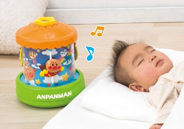 现货 日本进口面包超人儿童旋转木马音乐投影灯安抚宝宝睡眠