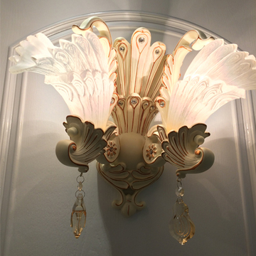 欧式酒吧床头灯水晶灯具创意楼梯过道客厅卧室天使美式田园墙壁灯
