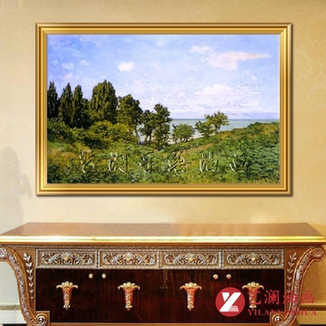 艺澜画廊《海边》手绘油画莫奈印象自然风景 有框客厅装饰画MN95