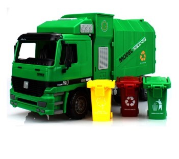 男孩超大号垃圾车环卫车儿童玩具车惯性工程车带3个垃圾桶