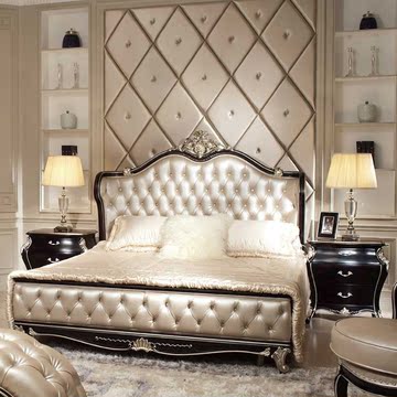 欧式床新古典公主床现代双人床婚床实木雕花床酒店样板房家具定制