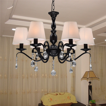 创意美式乡村水晶吊灯简约现代复古欧式客厅餐厅卧室书房灯具大气