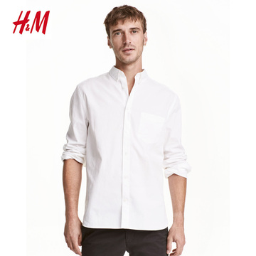 H&M专柜正品 HM男装青少年纯棉衬衫男合身长袖商务休闲衬衣潮