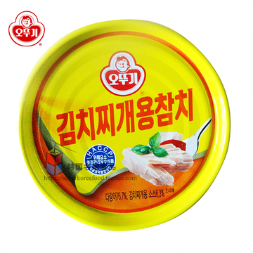 5份包邮韩国进口不倒翁泡菜辣白菜金枪鱼肉罐头韩式罐头即食150g