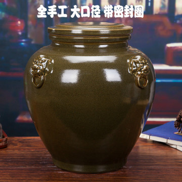 茶叶末景德镇陶瓷米缸茶叶缸水缸酒坛酒缸30 50 100斤装带密封圈