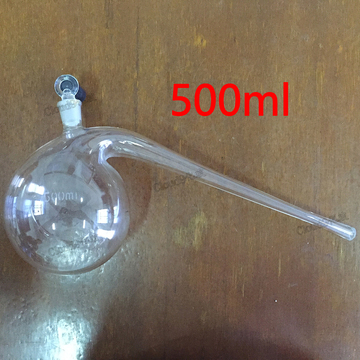 500ml曲颈甑曲颈瓶蒸馏烧瓶器玻璃具塞化学教学仪器实验器材促销