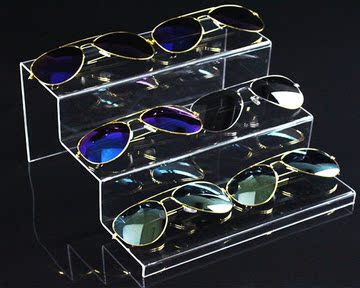 高档亚克力三层眼镜展示架太阳镜陈列架墨镜展架 眼镜收纳架