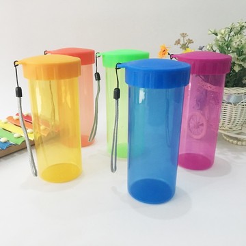 全新广告杯塑料杯礼品杯印刷广告塑料杯订做随手杯带绳多色混搭