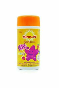 【芬兰直邮】Minisun 儿童综合维生素咀嚼片100片 儿童星星维生素