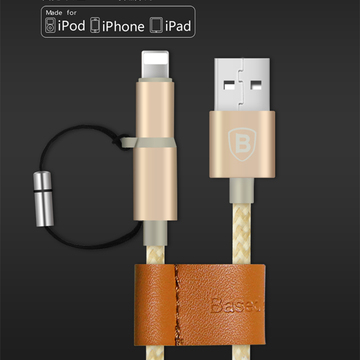 倍思 苹果MFI认证iPhone6数据线二合一5s安卓通用ipad充电器线六