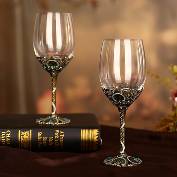 高档水晶玻璃红酒杯套装欧式复古个性高脚杯葡萄酒杯酒柜家用酒具