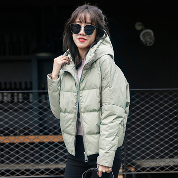 2016新款羽绒服女短款韩版修身显瘦时尚印花加厚保暖冬装连帽外套