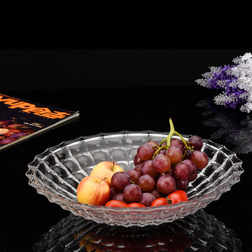 玻璃果盘欧式创意玻璃方格水果盘KTV酒吧水果盘包邮